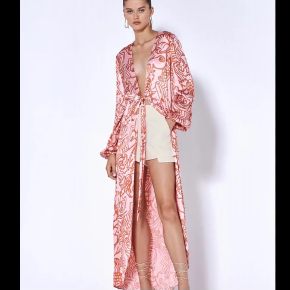 Alexis Setti Longline Kaftan Caftan Robe XS